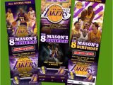 12 Los Angeles Lakers Birthday Ticket Invitations Invitations La Lakers Birthday Party Invitation Ticket Custom Card