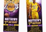 12 Los Angeles Lakers Birthday Ticket Invitations Invitations La Lakers Ticket Birthday Party Invitations Printable