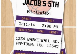 12 Los Angeles Lakers Birthday Ticket Invitations Invitations Lakers Birthday Clipart Collection