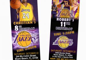 12 Los Angeles Lakers Birthday Ticket Invitations Invitations Los Angeles La Lakers Ticket Birthday Party Invitations