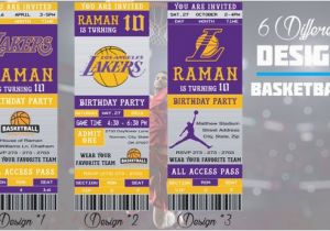 12 Los Angeles Lakers Birthday Ticket Invitations Invitations Los Angeles Lakers Birthday Invitation Basketball by