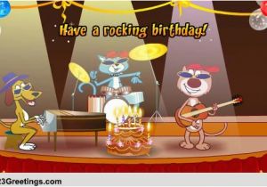 123 Free Birthday Greeting Cards with Music A Rocking Birthday Band Free songs Ecards Greeting Cards