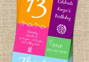 13 Year Old Birthday Party Invitations 13th Birthday Invitations Free Invitation Ideas