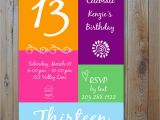 13 Year Old Birthday Party Invitations 13th Birthday Party Invitation Ideas Bagvania Free