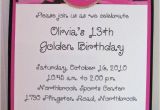 13 Year Old Birthday Party Invitations Golden Birthday Invitation for 13 Year Old Girl Party