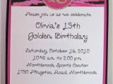 13 Year Old Birthday Party Invitations Golden Birthday Invitation for 13 Year Old Girl Party