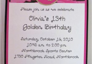 13 Year Old Birthday Party Invitations Golden Birthday Invitation for 13 Year Old Girl Party