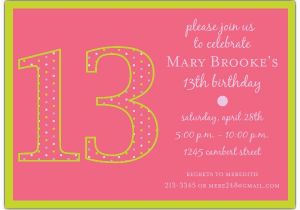 13th Birthday Boy Invitations 13th Birthday Girl Dots Invitations Paperstyle