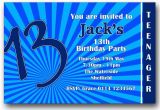 13th Birthday Boy Invitations Personalised Boys Girls Teenager 13th Birthday Party