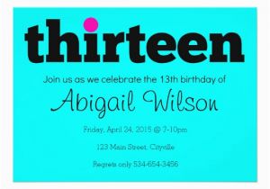 13th Birthday Boy Invitations Thirteen 13th Birthday Party Invitation Zazzle Com