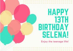 13th Birthday Card Template Customize 884 Birthday Card Templates Online Canva