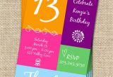 13th Birthday Card Template Free 13th Birthday Invitation Template