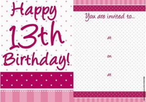 13th Birthday Card Template Pretty Pink 39 13th Birthday 39 Invites Pack Of 8