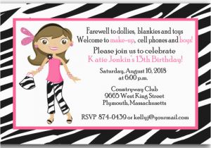 13th Birthday Card Template Teenage Girl 13 Birthday Printable Invitation Cards