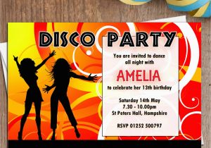 13th Birthday Dance Party Invitations 10 Personalised Disco Dance Birthday Party Invitations N1