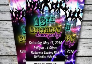 13th Birthday Dance Party Invitations 25 Best Ideas About Neon Party Invitations On Pinterest