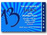13th Birthday Invitations Boy Personalised Boys Girls Teenager 13th Birthday Party