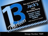 13th Birthday Invitations Boy Personalised Boys Girls Teenager 13th Birthday Party