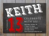 13th Birthday Invitations Boy Teen Boy 39 S Birthday Invitation Chalkboard Design for