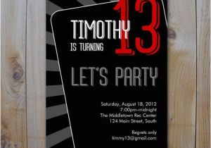 13th Birthday Invitations Boy Teen Boy 39 S Birthday Invitation Let 39 S Party Printable