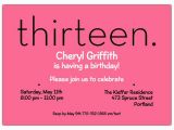 13th Birthday Invites Thirteen Pink 13th Birthday Invitations Paperstyle