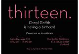 13th Birthday Invites Thirteen Pink On Black 13th Birthday Invitations Paperstyle