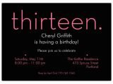 13th Birthday Invites Thirteen Pink On Black 13th Birthday Invitations Paperstyle