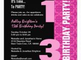 13th Birthday Party Invitation Wording 13th Birthday Invitation Template