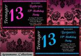 13th Birthday Party Invitations for Boys 10 X Personalised Teenager 13th Boys Girls Birthday