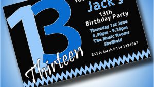 13th Birthday Party Invitations for Boys Personalised Boys Girls Teenager 13th Birthday Party