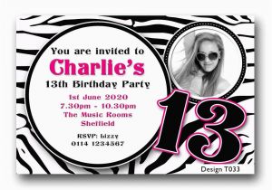 13th Birthday Party Invitations for Boys Personalised Boys Girls Teenager 13th Birthday Party