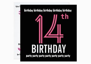 14th Birthday Party Invitations 14th Birthday Party Invitation Template Pink Black Zazzle