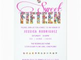 15 Birthday Party Invitations Candy theme Sweet Fifteen 15 Birthday Invitation Zazzle