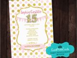 15 Birthday Party Invitations Polka Princess Birthday Party Invitations Sweet 15