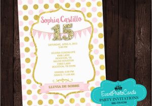 15 Birthday Party Invitations Polka Princess Birthday Party Invitations Sweet 15
