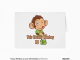 15 Year Old Birthday Card Funny Monkey 15 Year Old Birthday Greeting Card