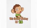 15 Year Old Birthday Card Funny Monkey 15 Year Old Birthday Greeting Card Zazzle