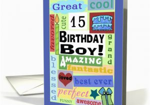 15 Year Old Birthday Card Happy Birthday for 15 Year Old Boy Good Word Subway Art