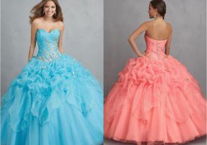15 Year Old Birthday Dresses New 2015 Coral Ball Gown Sexy Backless Quinceanera Dresses