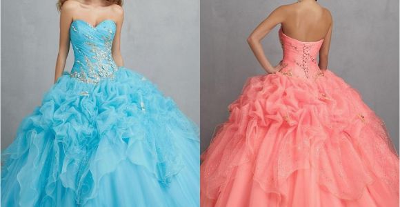 15 Year Old Birthday Dresses New 2015 Coral Ball Gown Sexy Backless Quinceanera Dresses