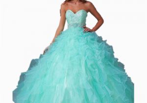 15 Year Old Birthday Dresses Sweetheart Neckline Beading Crystals Ball Gown Floor