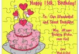 15th Birthday Card Messages Happy 15th Birthday Wishes Card Puzzle by Itsallinthename