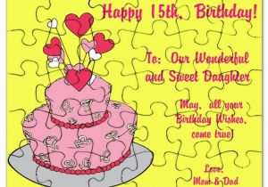 15th Birthday Card Messages Happy 15th Birthday Wishes Card Puzzle by Itsallinthename