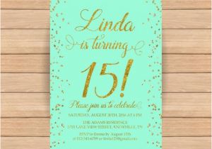 15th Birthday Invitation Wording 15th Birthday Invitation Fifteenth Birthday Gold Glitter