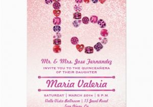 15th Birthday Invitation Wording Bejeweled 15th Birthday Quinceanera Party Invites Zazzle