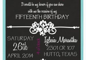 15th Birthday Invitation Wording Items Similar to Chalkboard 15th Birthday Quinceanera