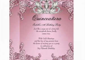 15th Birthday Invitation Wording Quinceanera Pink 15th Birthday Party Card Zazzle Com