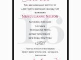 16 Birthday Invitation Wording Classic Pink Sweet 16 Birthday Invitations Paperstyle