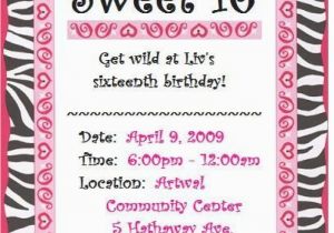 16 Birthday Invitation Wording Sweet 16 Birthday Invitation Printable orderecigsjuice Info