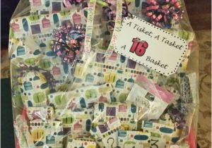 16 Gifts for 16th Birthday Girl A Tisket A Tasket A Sweet 16 Basket Filled with 16